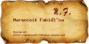 Marencsik Fabiána névjegykártya